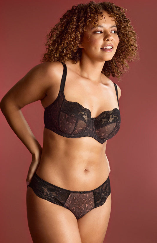 Panache Nina Balcony Bra - Black/Leopard