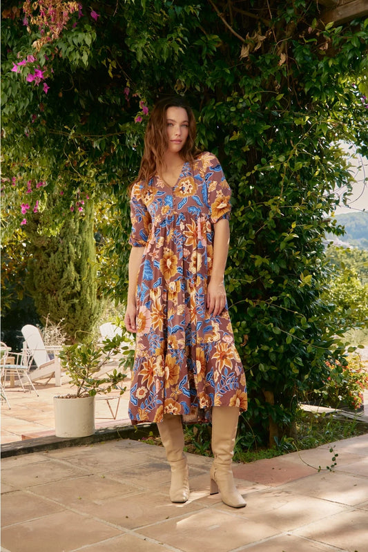 Jaase - Tierra Print - Catalonia MIDI Dress