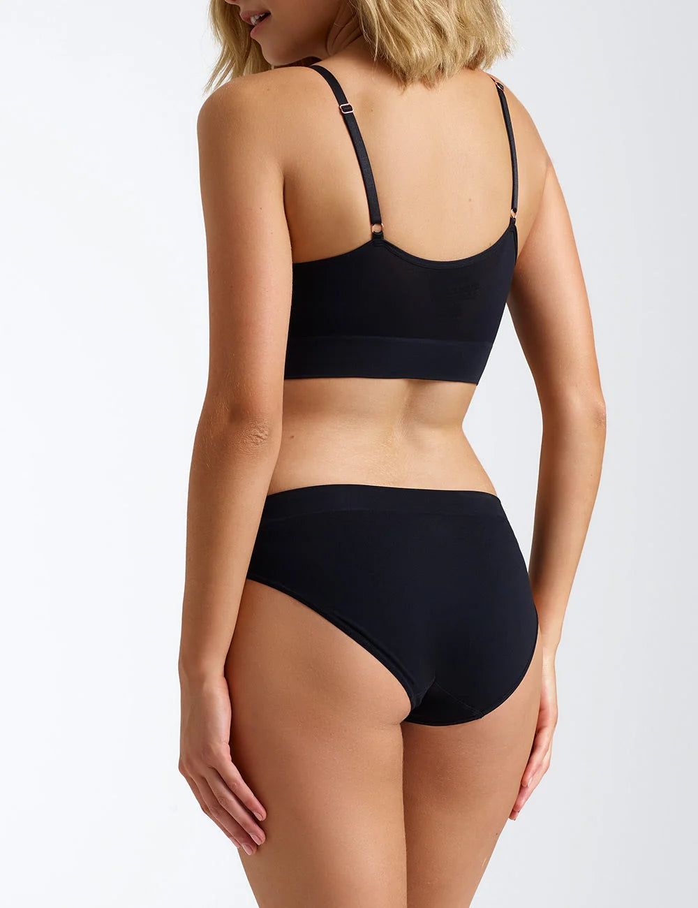 Bondi Bare Moulded Cup Longline Bralette Bra - Black - Wireless
