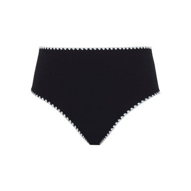 Panache Jennifer High Waist Brief Bikini Bottom - Aurora Black and White