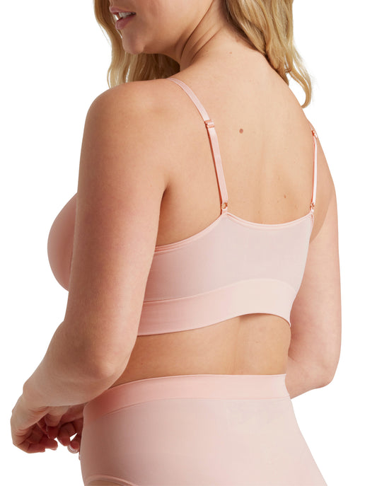 Bondi Bare Moulded Cup Longline Bralette Bra - Peach Fizz - Wireless