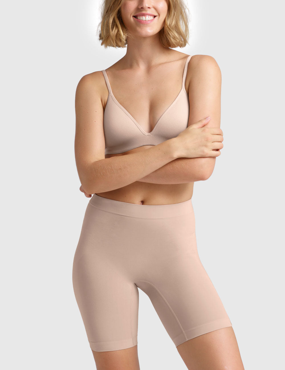 Ambra Powerlite Thigh Shaper Short - Rose Beige
