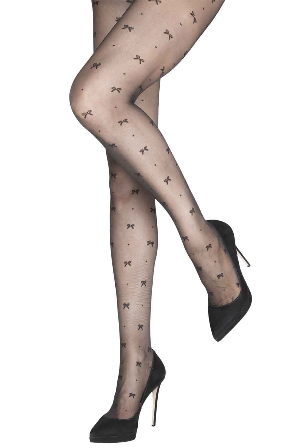 Charnos Bow & Spot Tight Black