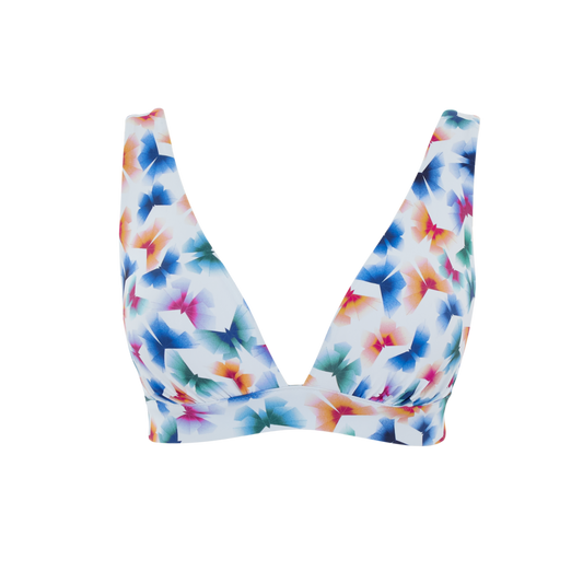 Panache Kara Non Wired Plunge Bikini Top - Flutter Print