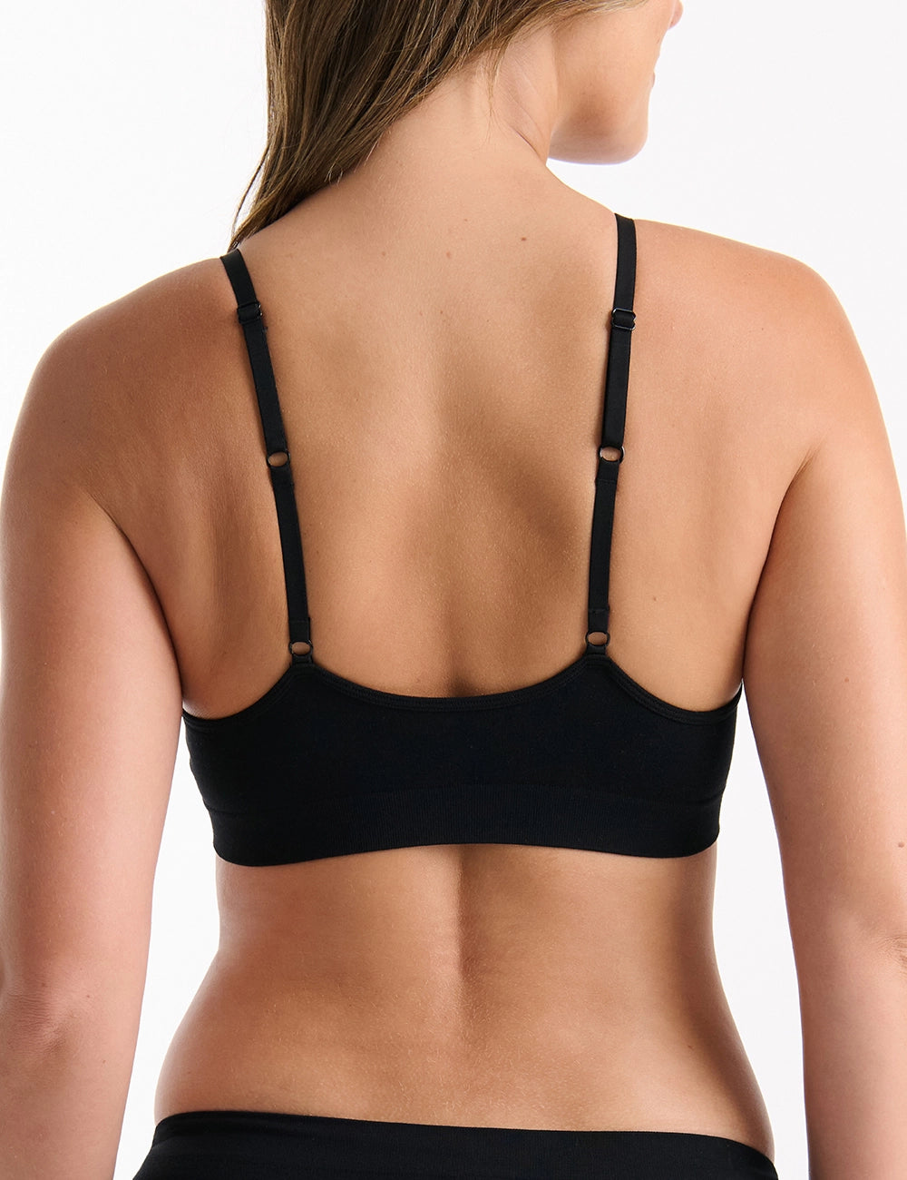 Ambra Purebasics modal triangle bralette in Black, view 4