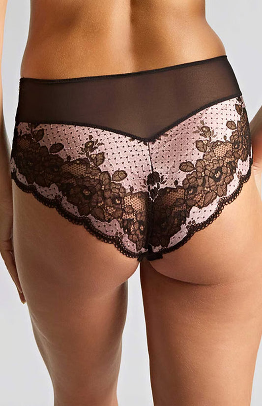 Panache Clara Deep Pink And Black Brief