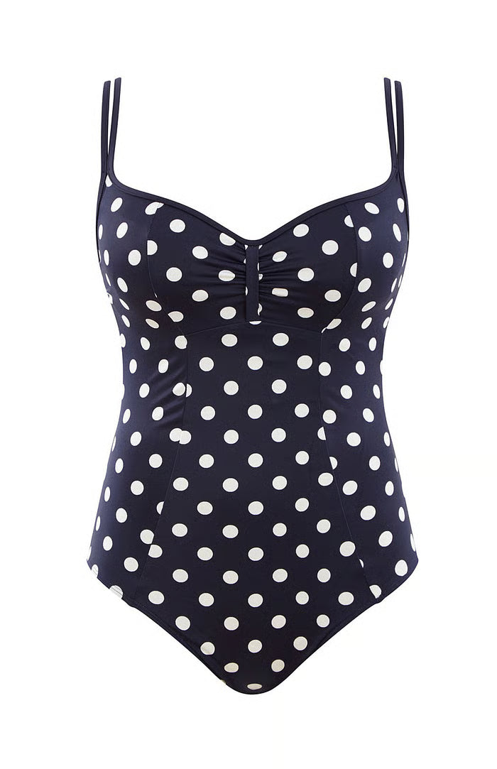 Panache Anya Riva Spot Balcony Swimsuit-Navy/Vanilla
