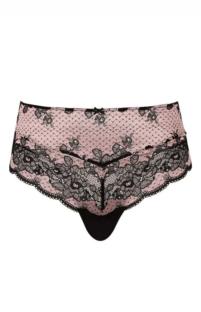 Panache Clara Deep Pink And Black Brief