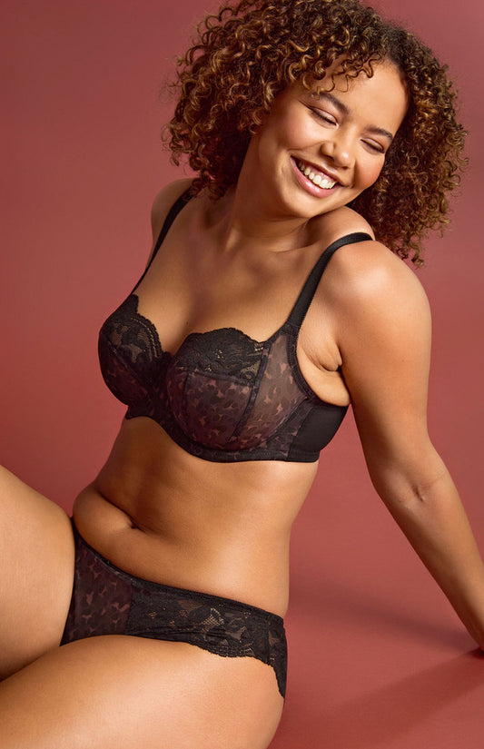Panache Nina Balcony Bra - Black/Leopard