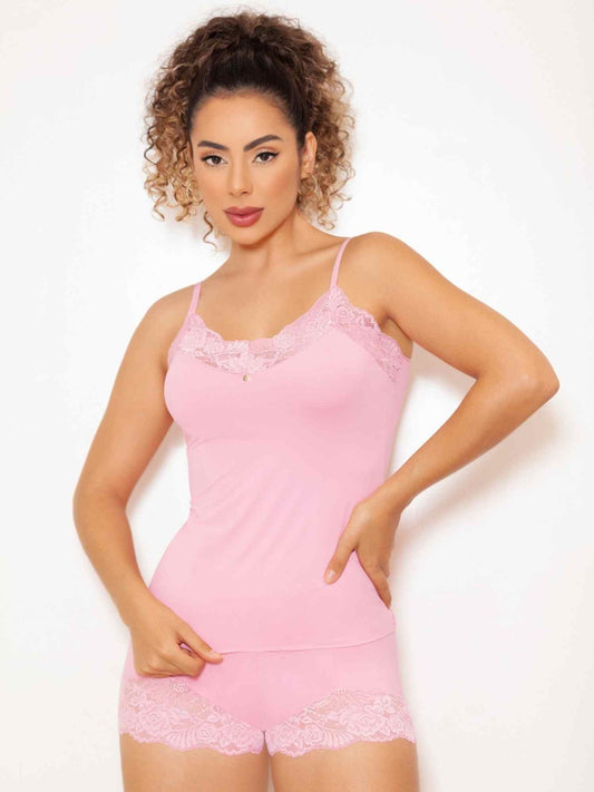 Karicia Brazilian Camis Set Top and Shorty brief - Powder Pink
