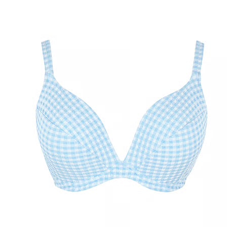 Panache Romy Demi Plunge Bikini - Sky Blue Gingham