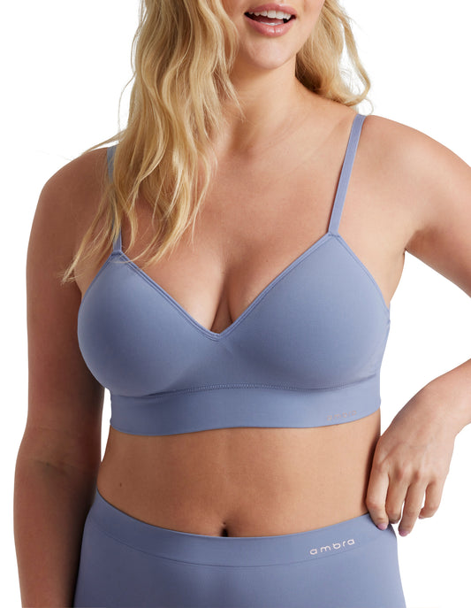 Bondi Bare Moulded Cup Longline Bralette Bra - Midnight Blue - Wireless