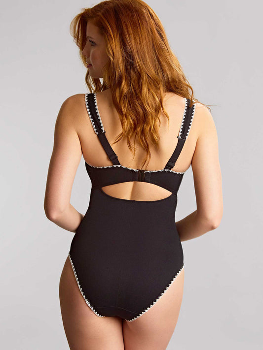Panache Lara Plunge Swimsuit - Aurora Black and White