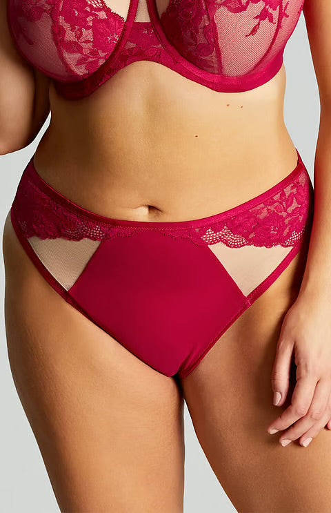 Josephine High Leg Brief - Magenta - by Panache Sculptresse