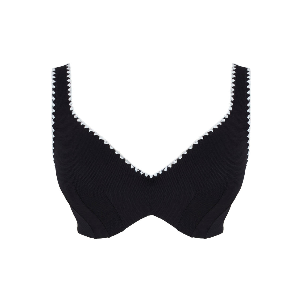 Panache Jennifer Plunge Bikini Top - Aurora Black and White