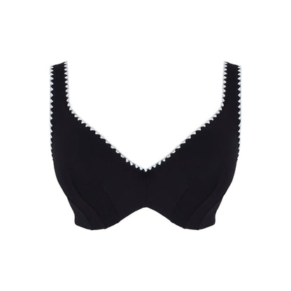 Panache Jennifer Plunge Bikini Top - Aurora Black and White