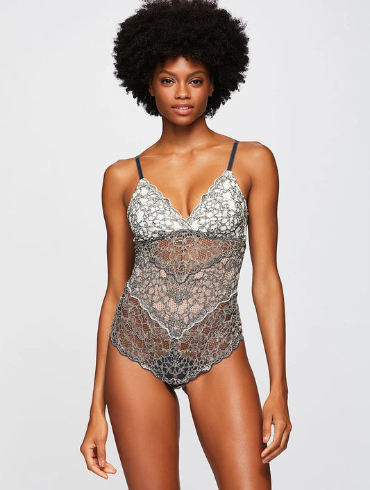 Valisere Bodysuit graphite and off white