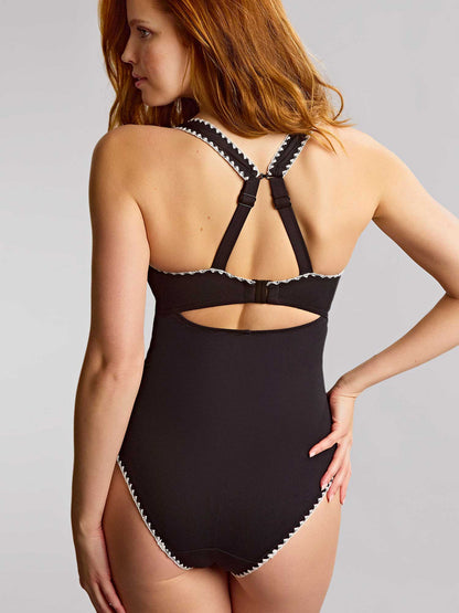 Panache Lara Plunge Swimsuit - Aurora Black and White