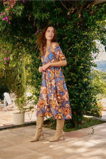 Jaase - Tierra Print - Catalonia MIDI Dress