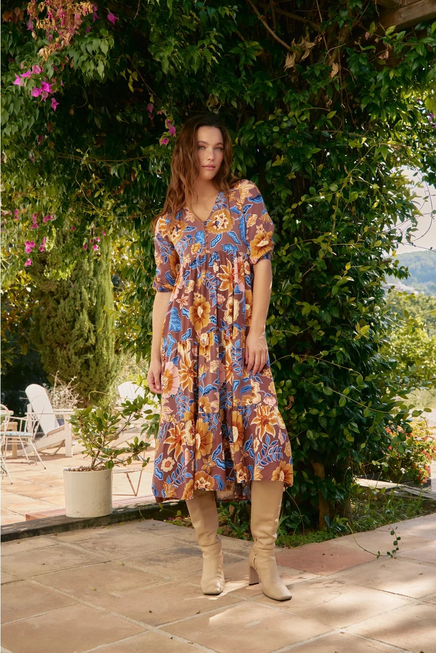 Jaase - Tierra Print - Catalonia MIDI Dress