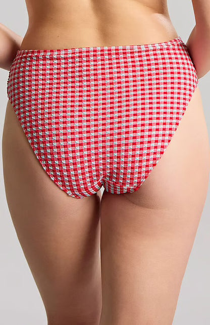 Panache Midi Gather Bikini Bottoms - Red Gingham