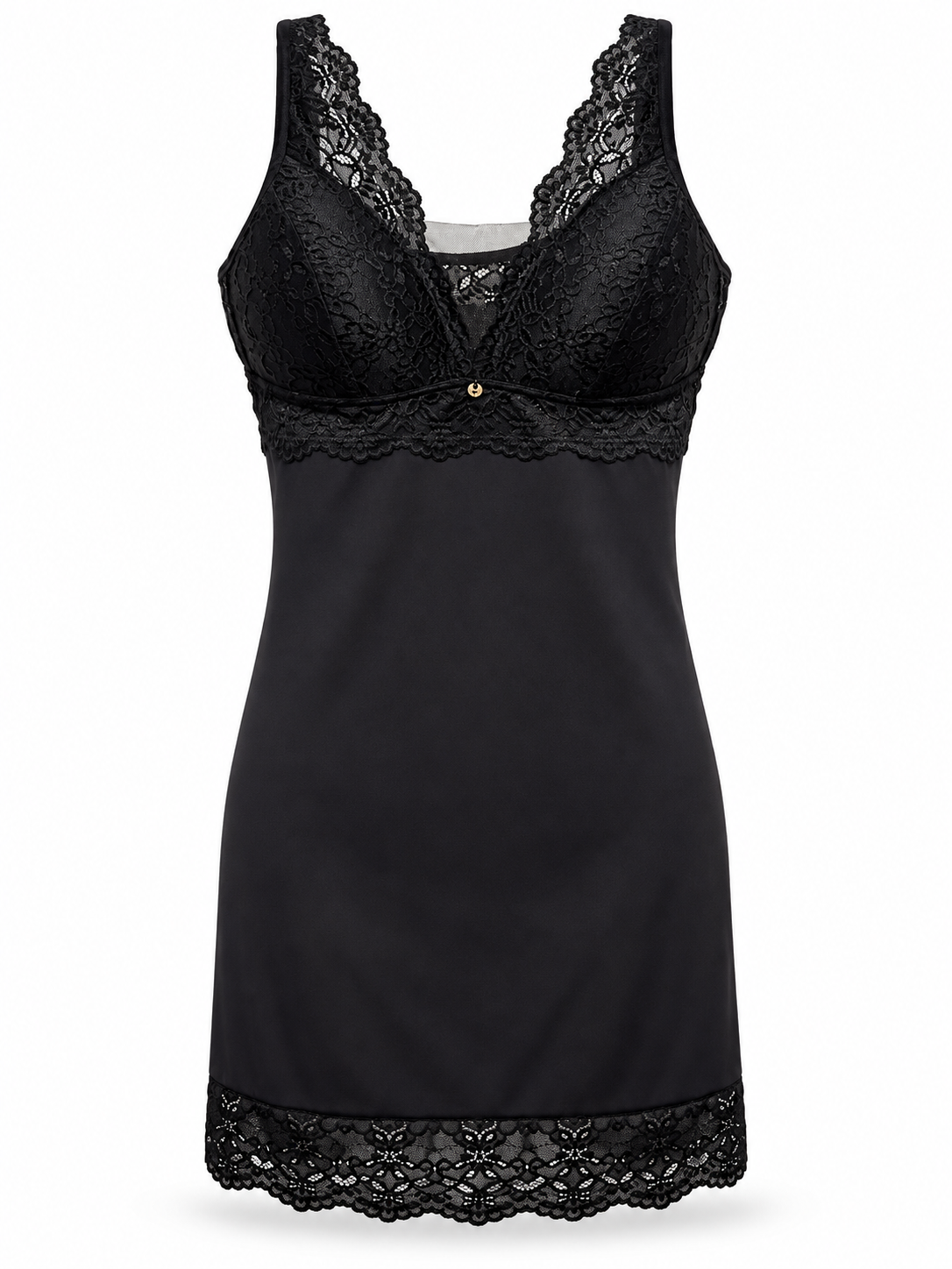 Karicia Brazilian Black Lace Camisole / Chemise - with Padded Cup