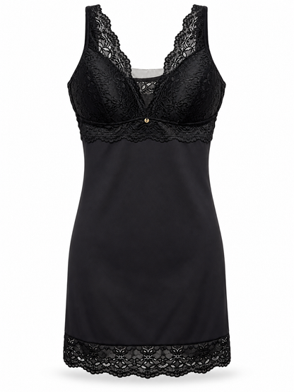 Karicia Brazilian Black Lace Camisole / Chemise - with Padded Cup