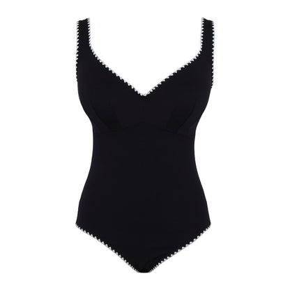 Panache Lara Plunge Swimsuit - Aurora Black and White