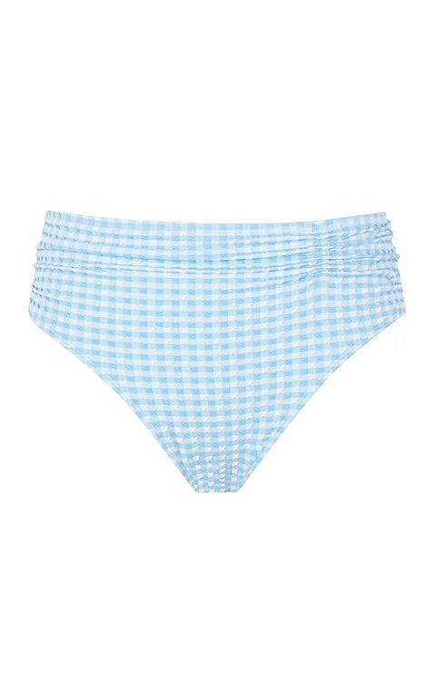Panache Midi Gather Bikini Bottoms - Sky Blue Gingham (Copy)