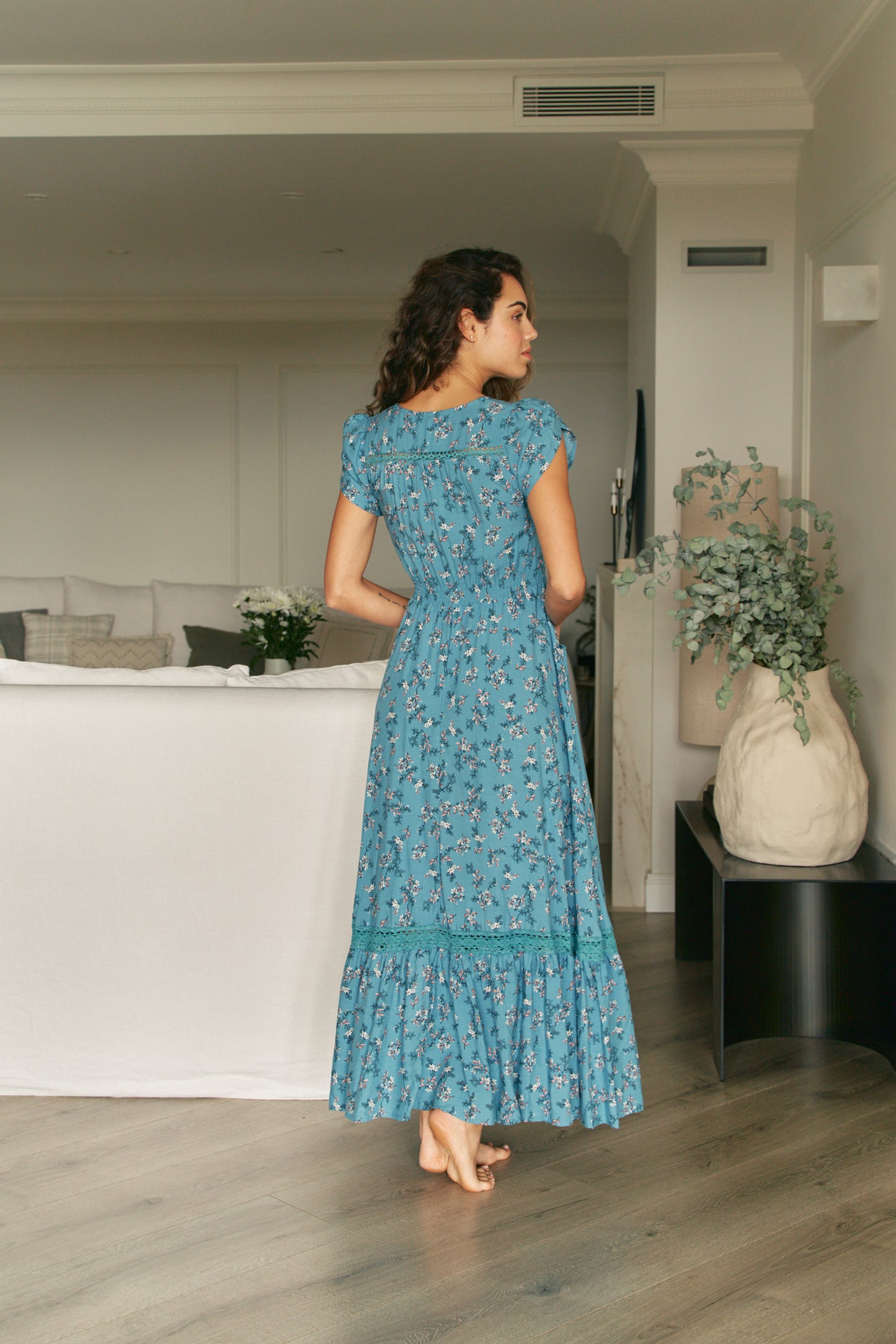 Jaase - Ocean Eyes Print - Carmen Maxi Dress