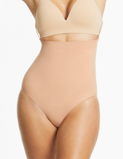 Ambra Killer Curves Hi Waisted Hi Cut Shaping Brief - Toffee