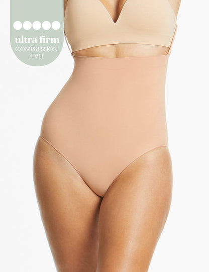 Ambra Killer Curves Hi Waisted Hi Cut Shaping Brief - Toffee