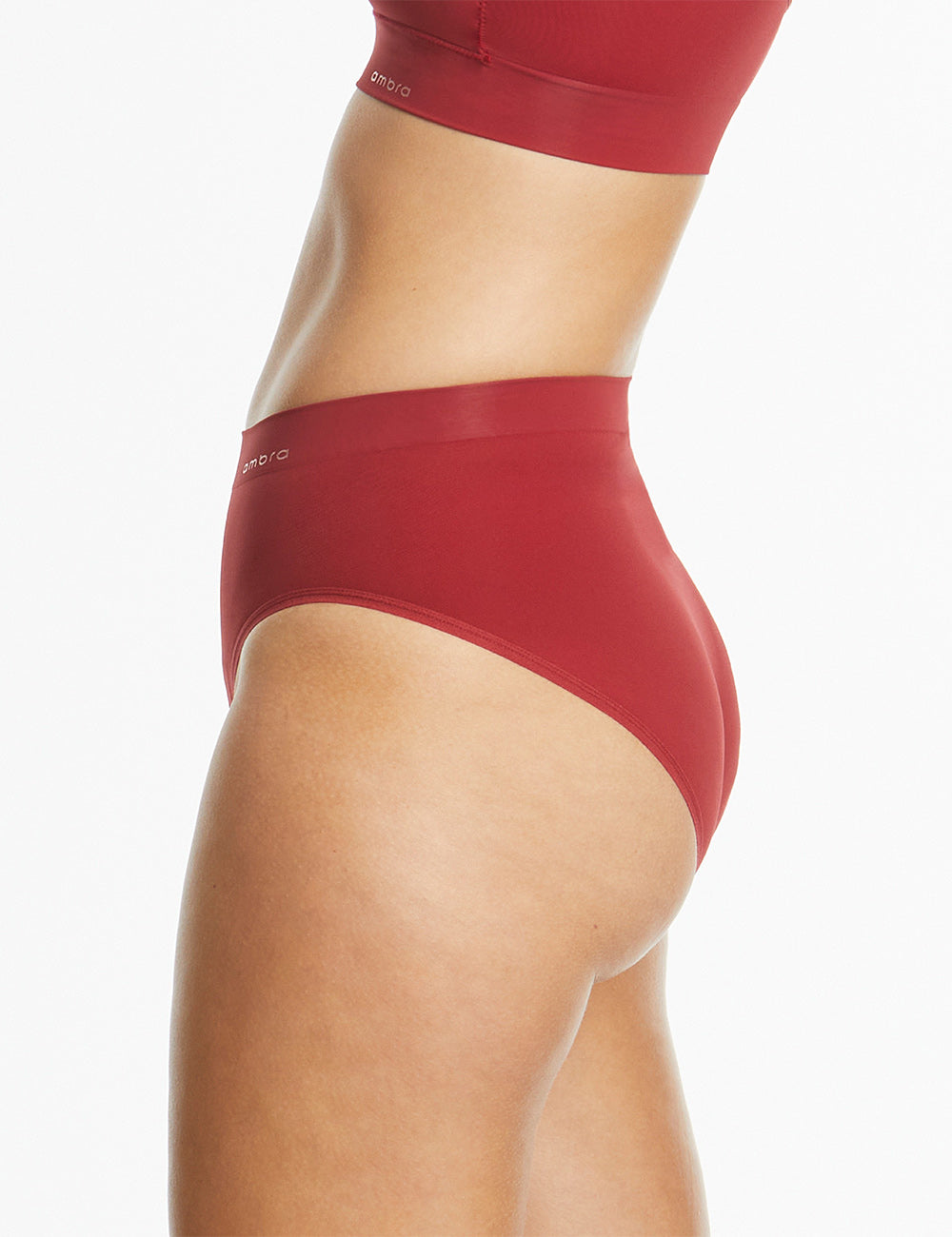Ambra Bondi Bare Hi Cut Brief Scarlet