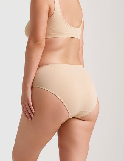 Ambra Curvesque Hi Cut Brief - Nude