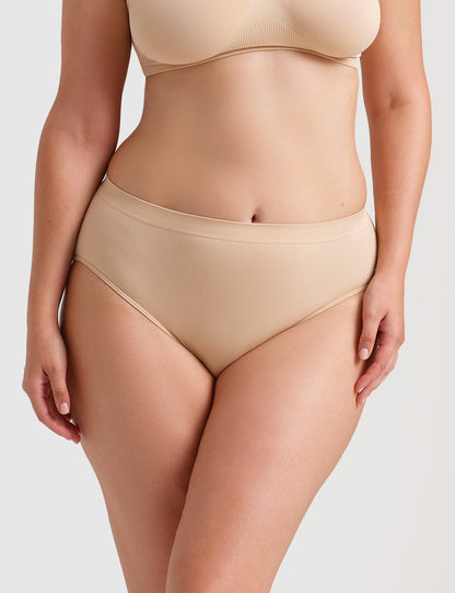 Ambra Curvesque Hi Cut Brief - Nude