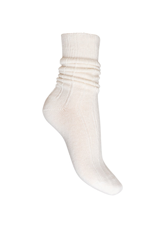 Charnos Cashmere Slouchy Sock - Cream