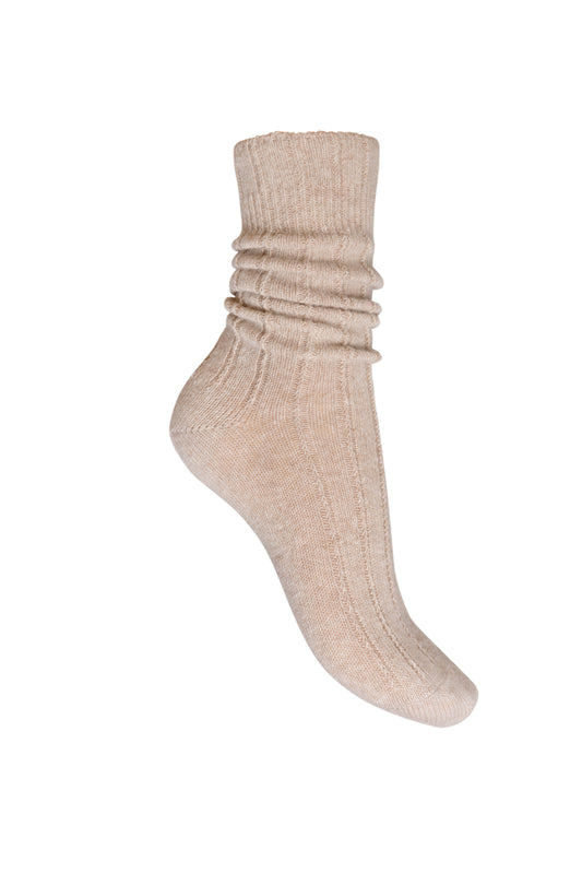 Charnos Cashmere Slouchy Sock - Oatmeal