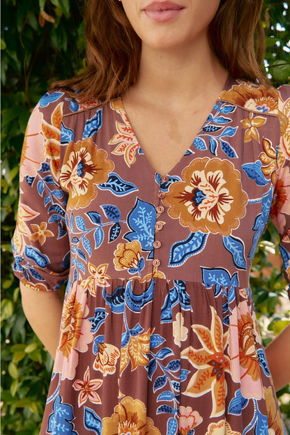 Jaase - Tierra Print - Catalonia MIDI Dress
