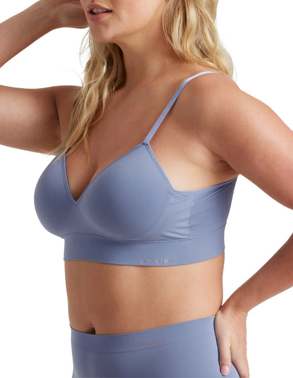 Bondi Bare Moulded Cup Longline Bralette Bra - Midnight Blue - Wireless