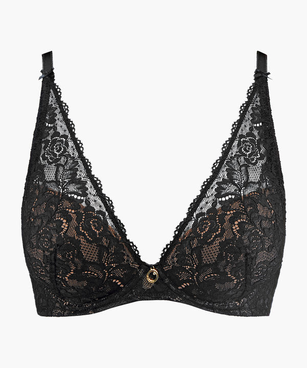 Black Scarf Push-Up Bra