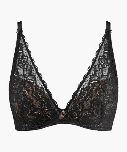Black Scarf Push-Up Bra