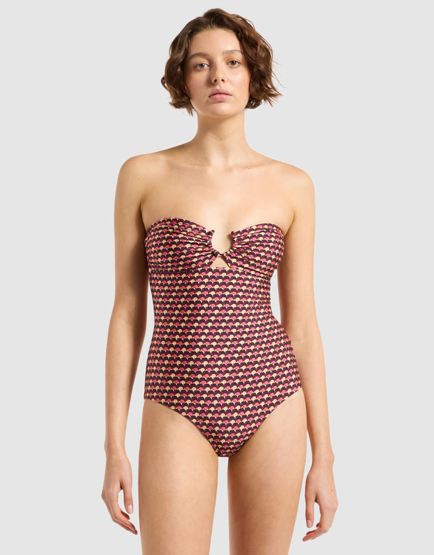 JETS Coco Geo Bandeau swimsuit front detail