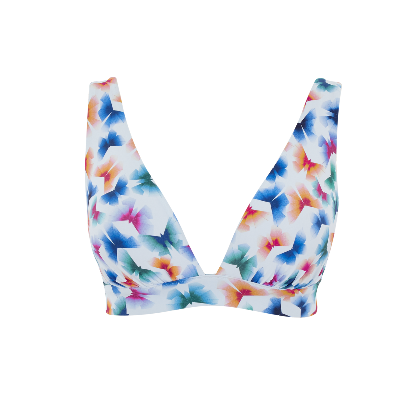 Panache Kara Non Wired Plunge Bikini Top - Flutter Print