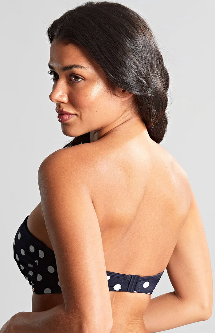 Panache Anya Riva Spot Bandeau Bikini Top-Navy/Vanilla