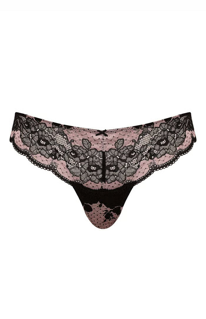 Panache Clara Pink And Black Thong