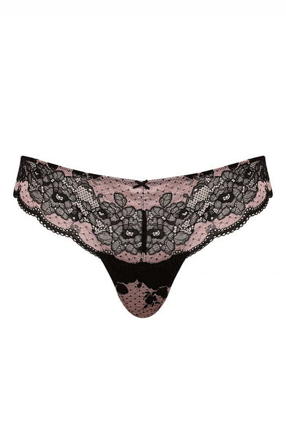 Panache Clara Pink And Black Thong