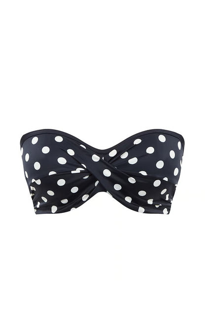 Panache Anya Riva Spot Bandeau Bikini Top-Navy/Vanilla
