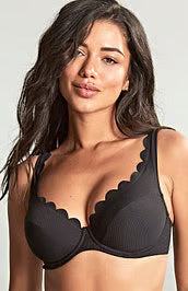 Swim Spirit Lauren Plunge Bikini Top-Black