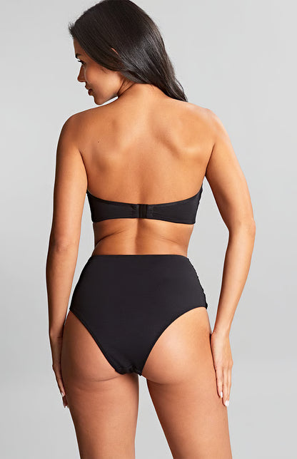 Swim Spirit High waist Brazilian Bikini Bottoms-Black