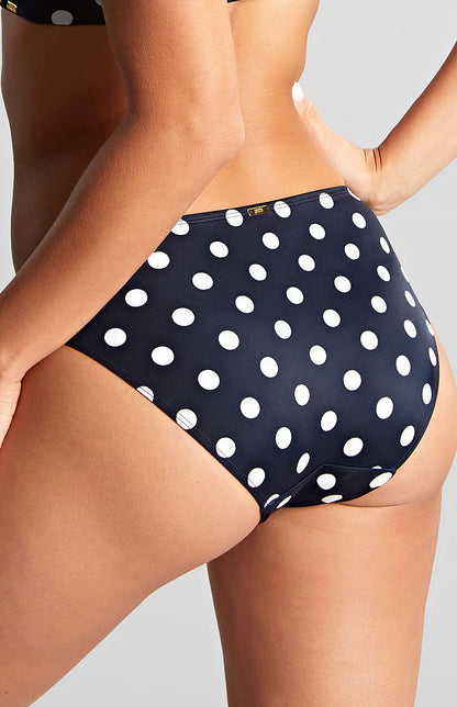 Panache Anya Riva Spot Gather Bikini Bottoms-Navy/Vanilla